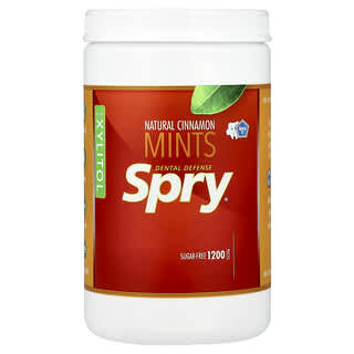 Xlear, Dental Defense Spry с ксилитолом, натуральная корица и мятные конфеты, 1200 мятных конфет