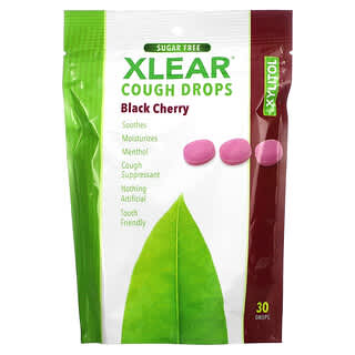Xlear, Sugar Free Cough Drops, Black Cherry, 30 Drops