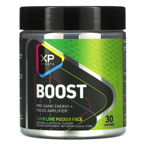XP Sports‏, Boost, Pre-Game Energy + Focus Amplifier, Sour Lime Pucker Face, 8.04 oz (228 g)