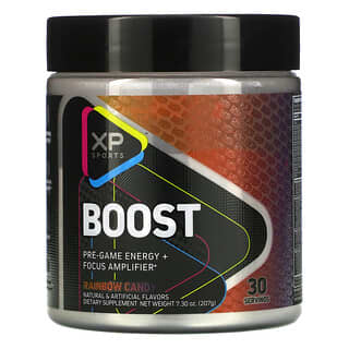 XP Sports, Boost, Pre-Game Energy + Focus Amplifier, Rainbow Candy, 207 g (7,30 oz.)