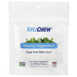 XyliDENT, Sugar Free Xylitol Gum, Natural Peppermint, 50 Pieces, 2.29 oz (65 g)