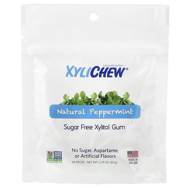 XyliDENT, 無糖木糖醇口香糖，天然薄荷味，50 片，2.29 盎司（65 克）