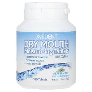 XyliDENT, Trockener Mund, Feuchtigkeitsspendende Tabletten mit Xylit, Pfefferminze, 100 Tabletten