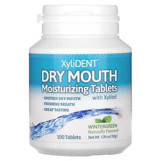 XyliDENT, Trockener Mund, Feuchtigkeitsspendende Tabletten mit Xylit, Wintergrün, 100 Tabletten