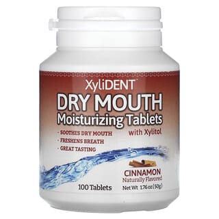 XyliDENT, Feuchtigkeitsspendende Tabletten für den trockenen Mund mit Xylit, Zimt, 100 Tabletten