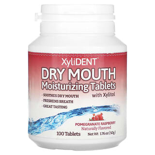 XyliDENT, Dry Mouth, Moisturizing Tablets with Xylitol, Pomegranate Raspberry, 100 Tablets, 1.76 oz (50 g)
