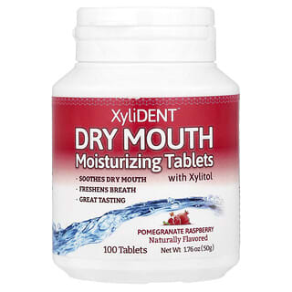 XyliDENT, Dry Mouth, Moisturizing Tablets with Xylitol, Pomegranate Raspberry, 100 Tablets, 1.76 oz (50 g)