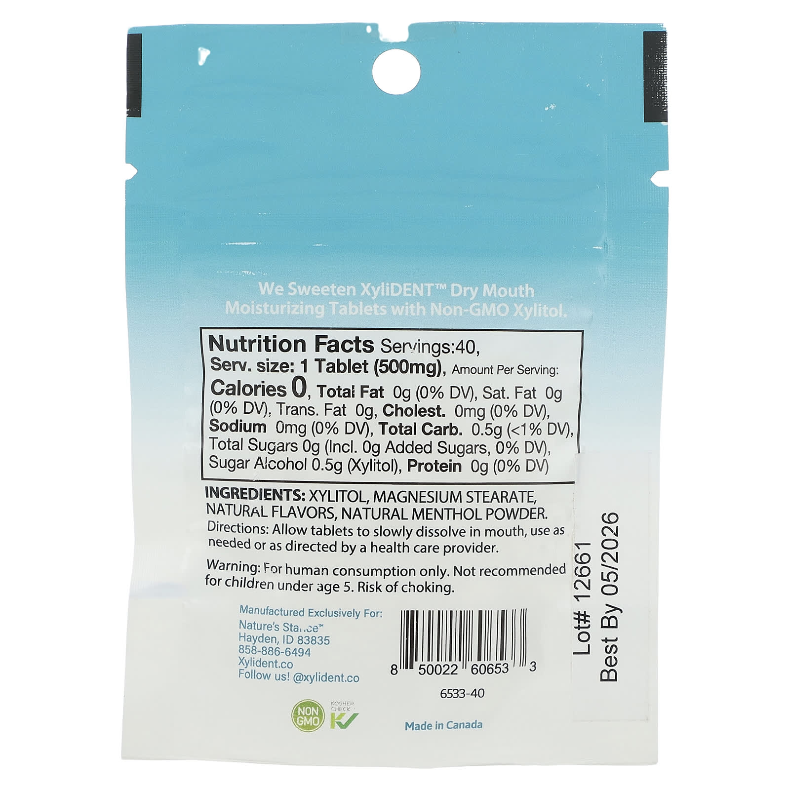 XyliDENT, Dry Mouth Moisturizing Tablets with Xylitol, Wintergreen, 40