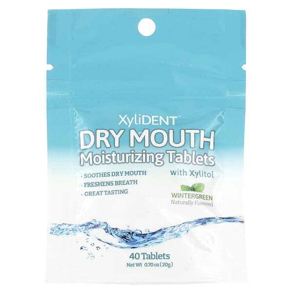 XyliDENT, Dry Mouth Moisturizing Tablets with Xylitol, Wintergreen, 40