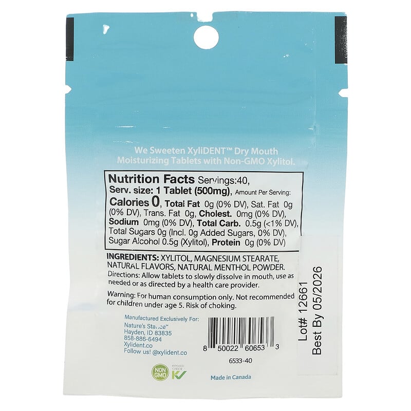 キシリトール配合、Dry Mouth Moisturizing Tablets、ウィンター