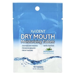 XyliDENT, Dry Mouth Moisturizing Tablets with Xylitol, Peppermint, 40 Tablets, 0.7 oz (20 g)