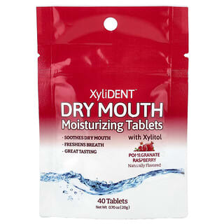 XyliDENT, Dry Mouth Moisturizing Tablets with Xylitol, Pomegranate Raspberry, 40 Tablets, 0.7 oz (20 g)