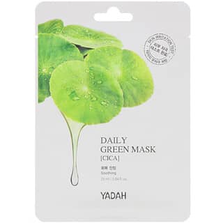 Yadah, Daily Green Mask, ежедневная тканевая маска с готу кола, 25 мл (0,84 жидк. унции)