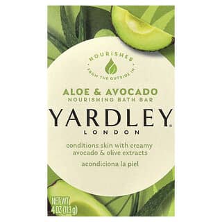 Yardley London, Barra de baño humectante, Aloe y aguacate`` 113 g (4 oz)