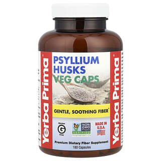 Yerba Prima, Psyllium Husks Veg Caps, 180 Capsules