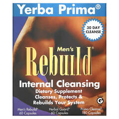 Yerba Prima, Limpieza interna de reconstrucción para hombres, Programa de 3 partes, 3 frascos