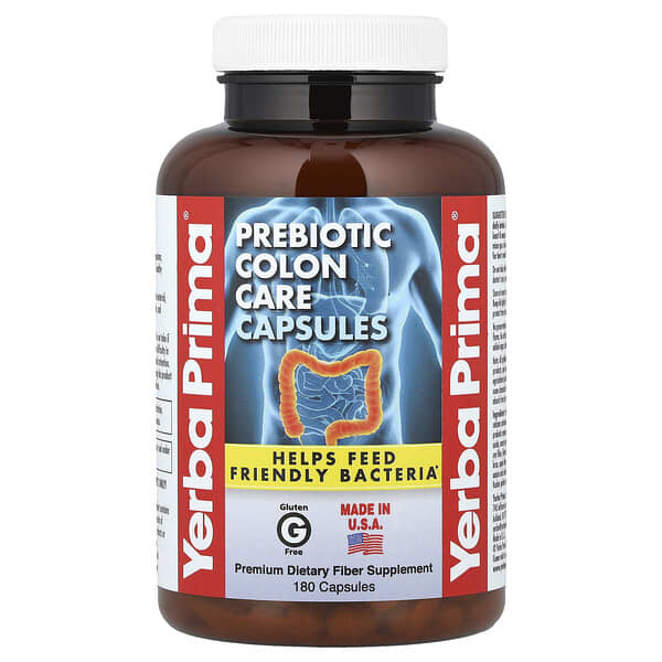 Yerba Prima, 益生元腸道護理，180 粒膠囊