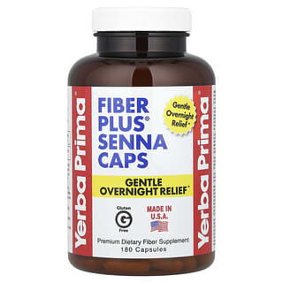 Yerba Prima, Capsules de séné Fiber Plus, 180 capsules