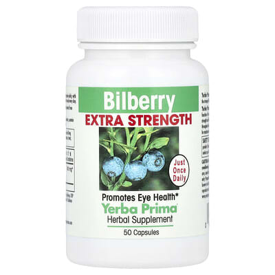 Yerba Prima, Bilberry, 50 Capsules (160 mg per capsule)