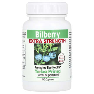 Yerba Prima, Bilberry, Extra Strength, 50 Capsules