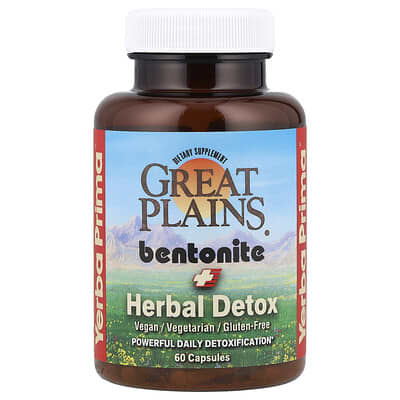 Yerba Prima, Great Plains® Bentonite + Herbal Detox, 60 Capsules