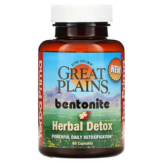 Yerba Prima, Great Plains Bentonite + Herbal Detox, 60 Capsules