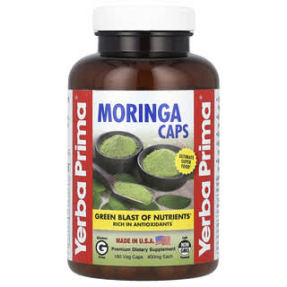 Yerba Prima, Cápsulas de Moringa, 400 mg, 180 Cápsulas Vegetais