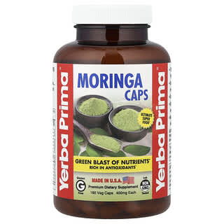 Yerba Prima, Moringa Caps, 400 mg, 180 растителни капсули