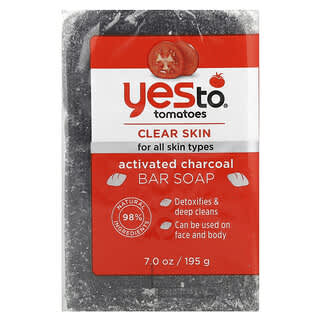 Yes To, Tomates, Barra de jabón con carbón vegetal activado, 195 g (7 oz)
