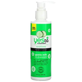 Yes To, Lait nettoyant doux, Concombres, 177 ml