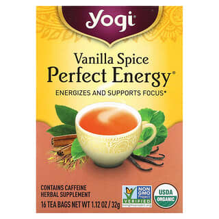 Yogi Tea, Perfect Energy, Vainilla y especias, 16 bolsitas de té, 32 g (1,12 oz)