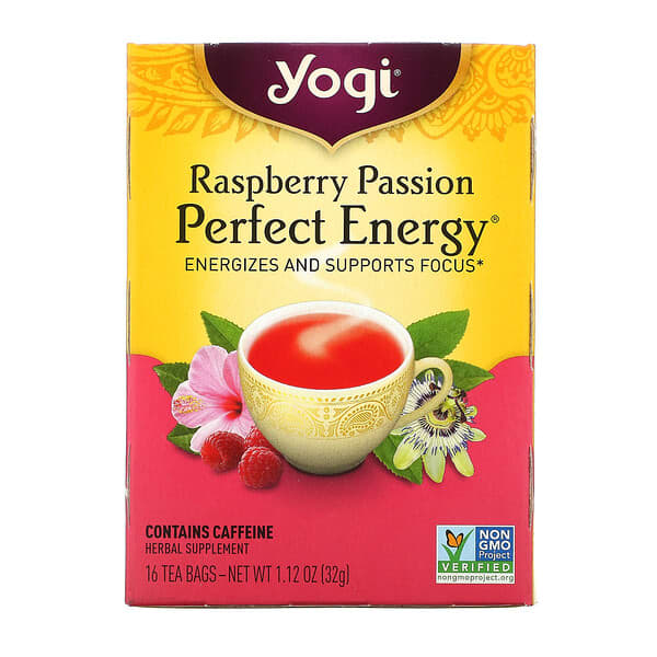 Yogi Tea‏, شاي Perfect Energy، بنكهة توت العليق وزهرة الآلام، 16 كيس شاي، 1.12 أونصة (32 جم)
