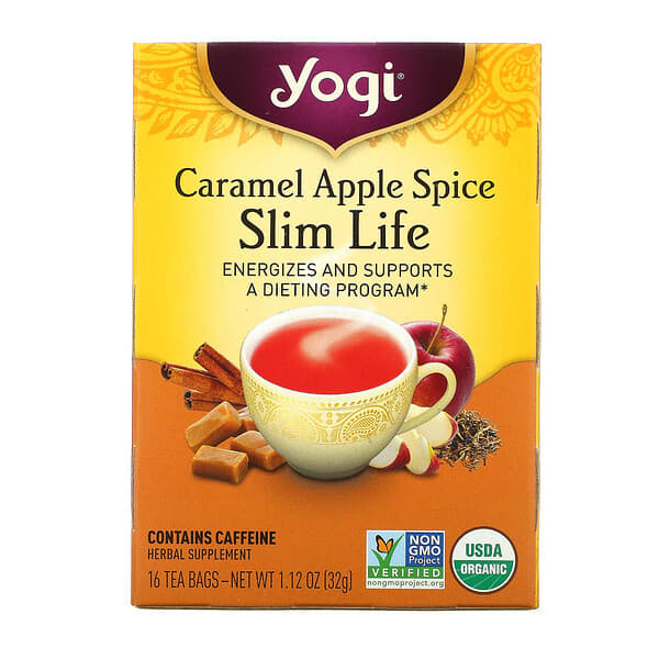 Yogi Tea, スリムライフ, キャラメル アップル スパイス, 16ティーバッグ, 1.12オンス (32 g)