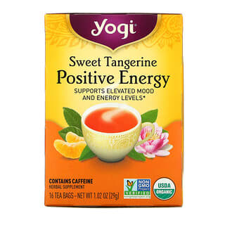 Yogi Tea, Sweet Tangerine Positive Energy（スイートタンジェリン ポジティブエネルギー）、ティーバッグ16袋、29g（1.02オンス）
