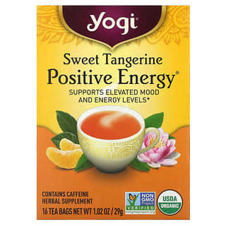 Yogi Tea, รสพอซิทีฟเอเนอร์จี้ สวีทแทนเจอรีน บรรจุ 16 ถุงชา ขนาด 1.02 ออนซ์ (29 ก.)