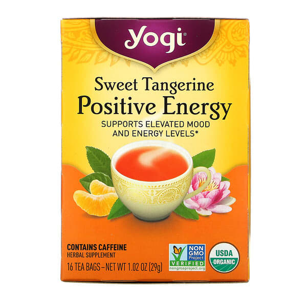 Yogi Tea, ポジティブなエネルギー、スイートタンジェリン、16ティーバッグ、1.02オンス（29 g）