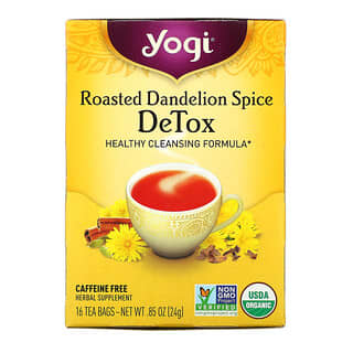 Yogi Tea, 디톡스, 로스티드 민들레 스파이스, 카페인 무함유, 티백 16개, 24g(0.85oz)