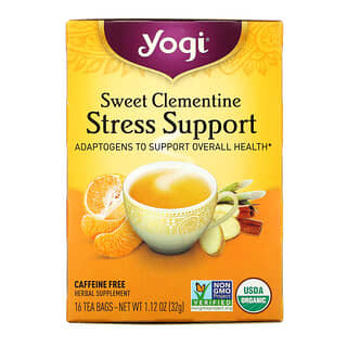 Yogi Tea, لتخفيف الإجهاد ، كلمنتينا حلوة، خالٍ من الكافيين، 16 كيس شاي، 1.12 أونصة (32 جم)