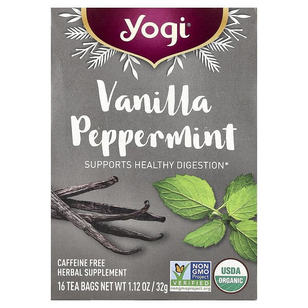 Yogi Tea, Vanilla Peppermint, Caffeine Free, 16 Tea Bags, 1.12 oz (32 g)