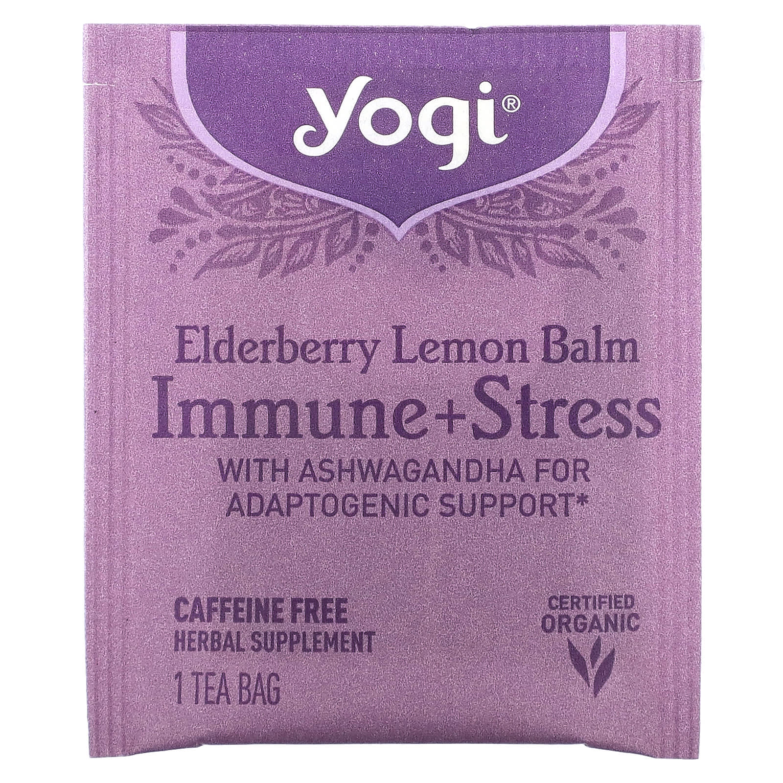 Yogi Tea Immune Stress Elderberry Lemon Balm Caffeine Free 16 Tea