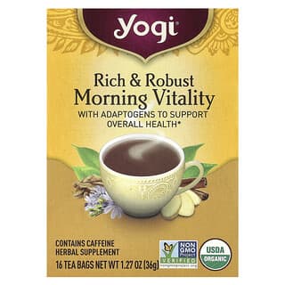 Yogi Tea, Penunjang Semangat Pagi yang Kaya & Kuat, 16 Kantong Teh Celup, 36 g (1,27 ons)