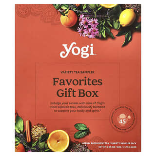 Yogi Tea, Pudełko upominkowe Favourites, różne próbki herbaty, 45 torebek herbaty, 82 g