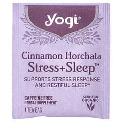 Yogi Tea, Stress + Sleep, Cinnamon Horchata, Caffeine Free, 16 Tea Bags, 1.12 oz (32 g)