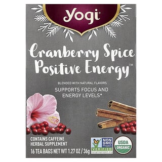 Yogi Tea, Cranberry Spice Positive Energy™, 16 Tea Bags, 1.27 oz (36 g)