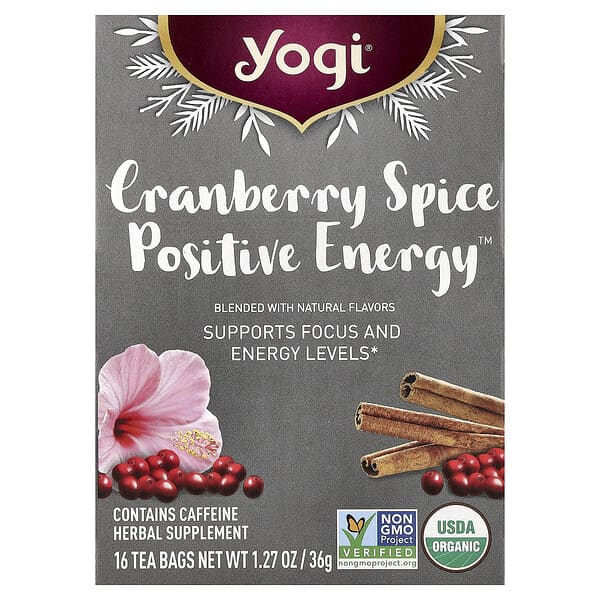 Yogi Tea, Cranberry Spice Positive Energy™, 16 Tea Bags, 1.27 oz (36 g)