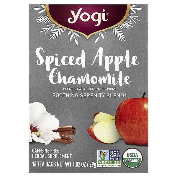 Yogi Tea, Spiced Apple Chamomile, Caffeine Free, 16 Tea Bags, 1.02 oz (29 g)