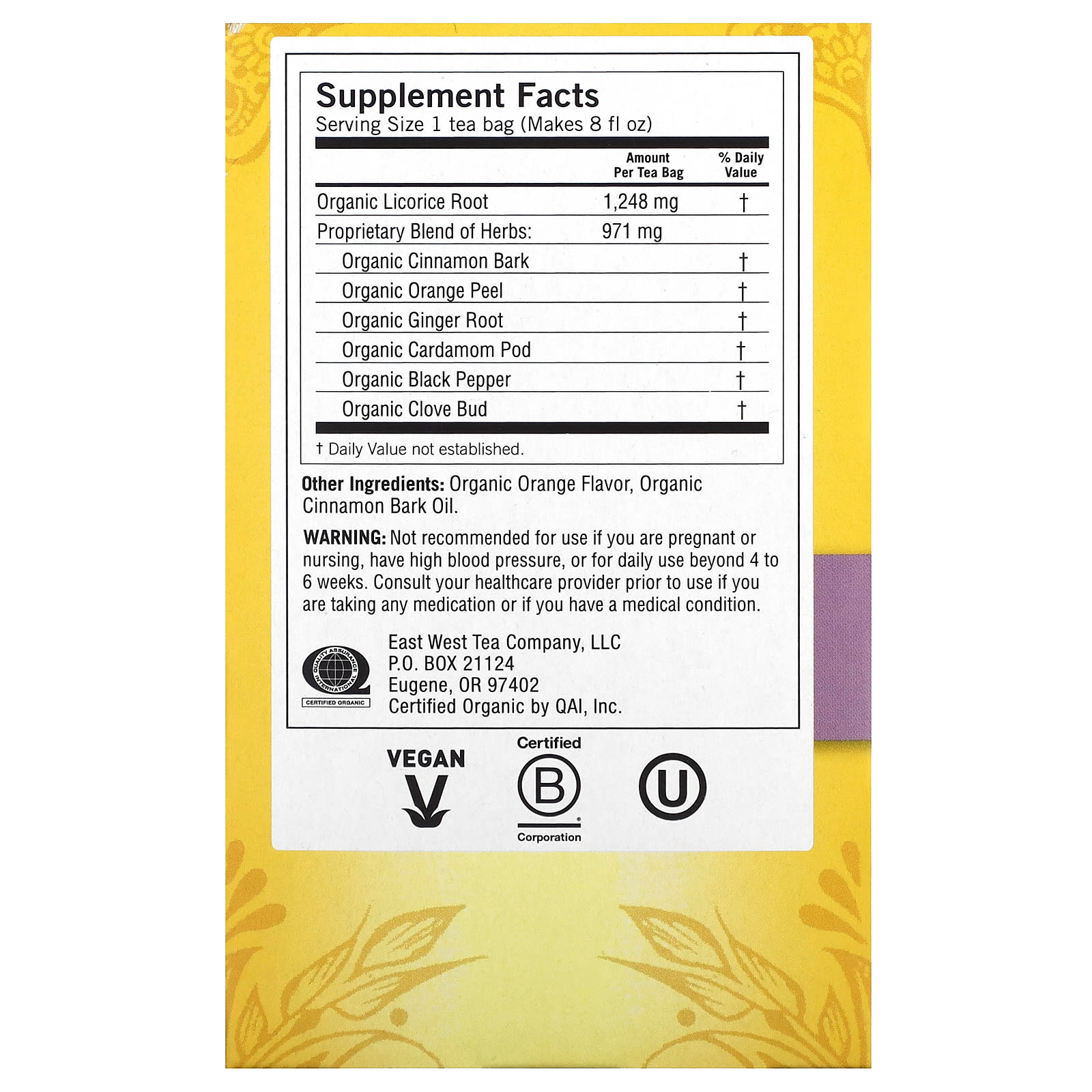 Yogi Tea Organic Licorice – 17 Bags (Pack Of 4) – 68 Bags Total