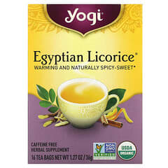 Yogi Tea, Regaliz egipcio, Sin cafeína, 16 bolsitas de té, 36 g (1,27 oz)