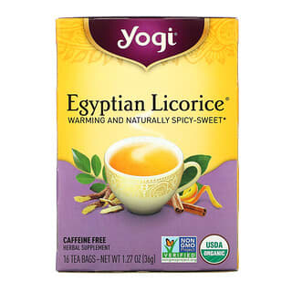 Yogi Tea, Alcaçuz egípcio, Sem Cafeína, 16 Saquinhos de Chá, 36 g (1,27 oz)