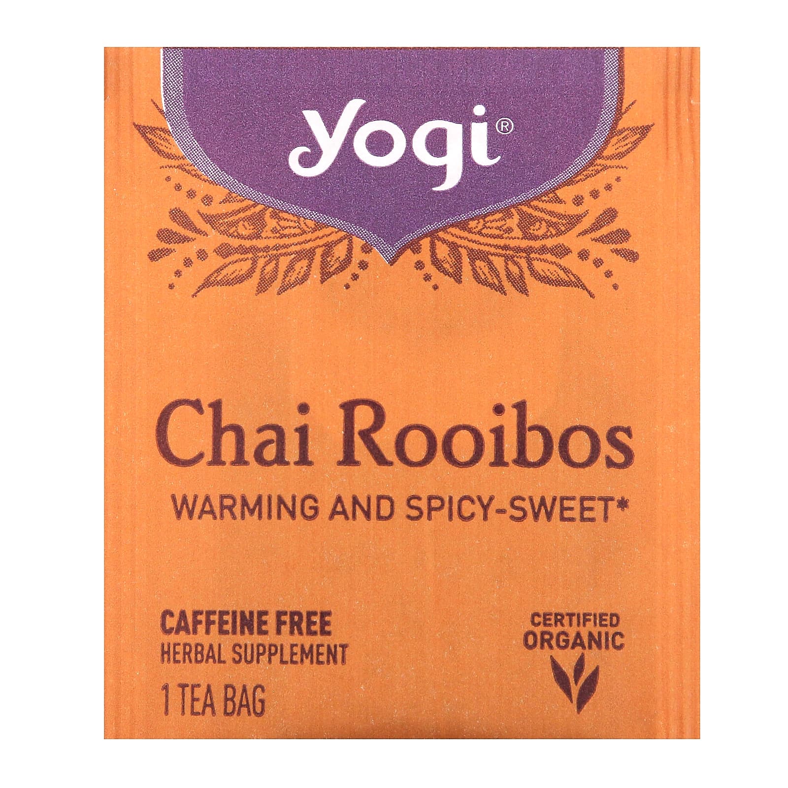 Yogi Tea, Chai Rooibos, Caffeine Free, 16 Tea Bags, 1.27 oz (36 g)
